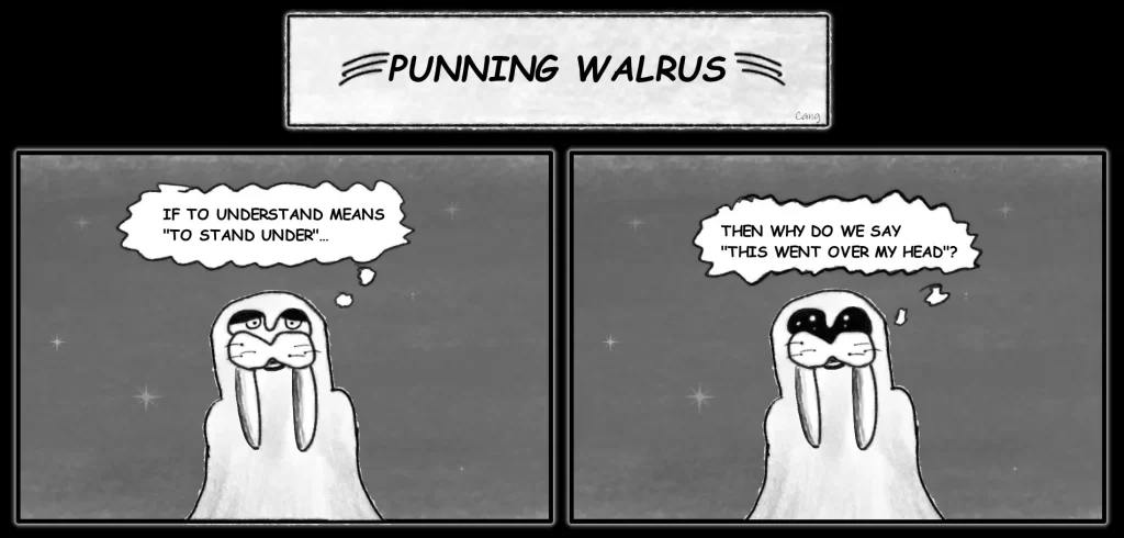Punning Walrus cartoon