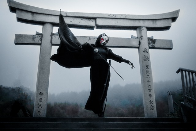 Nimona metaphor, image of cosplayer in front of Torii gate