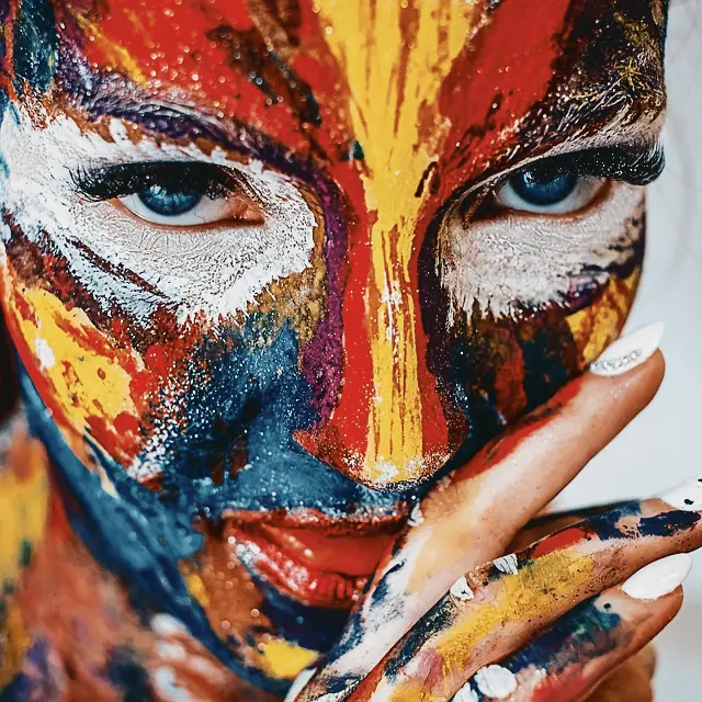 selfish artists. image of a person with colorful paint