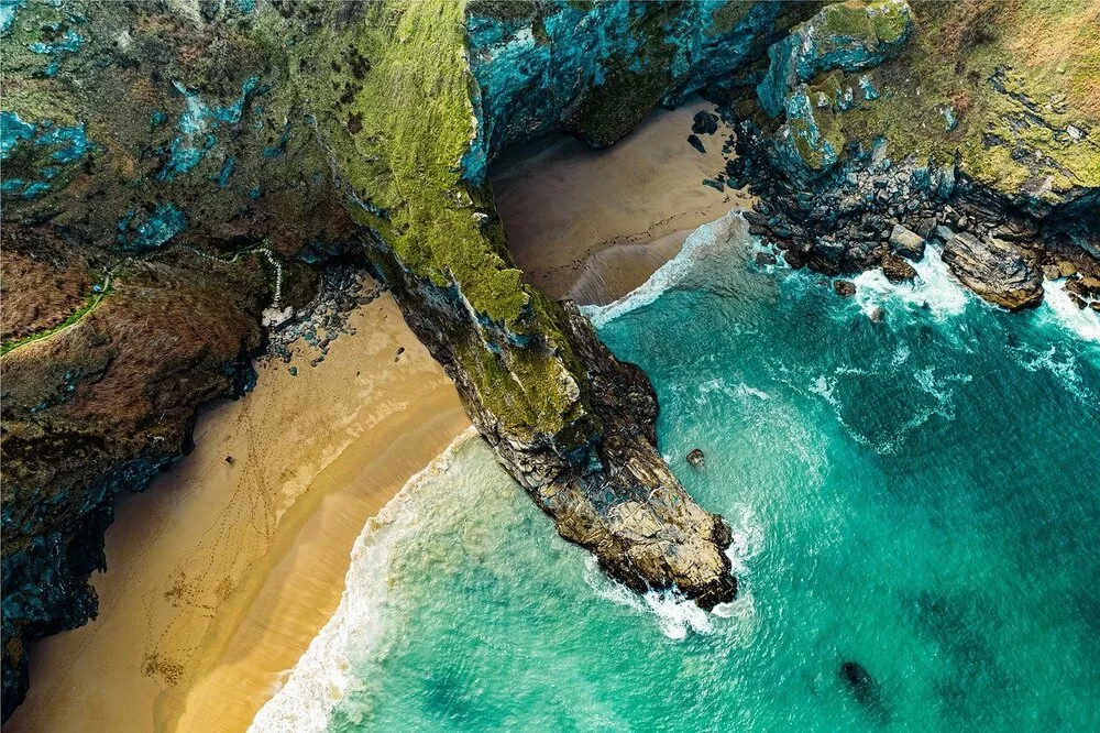 depth in fiction. Drone footage of a cliff from above.