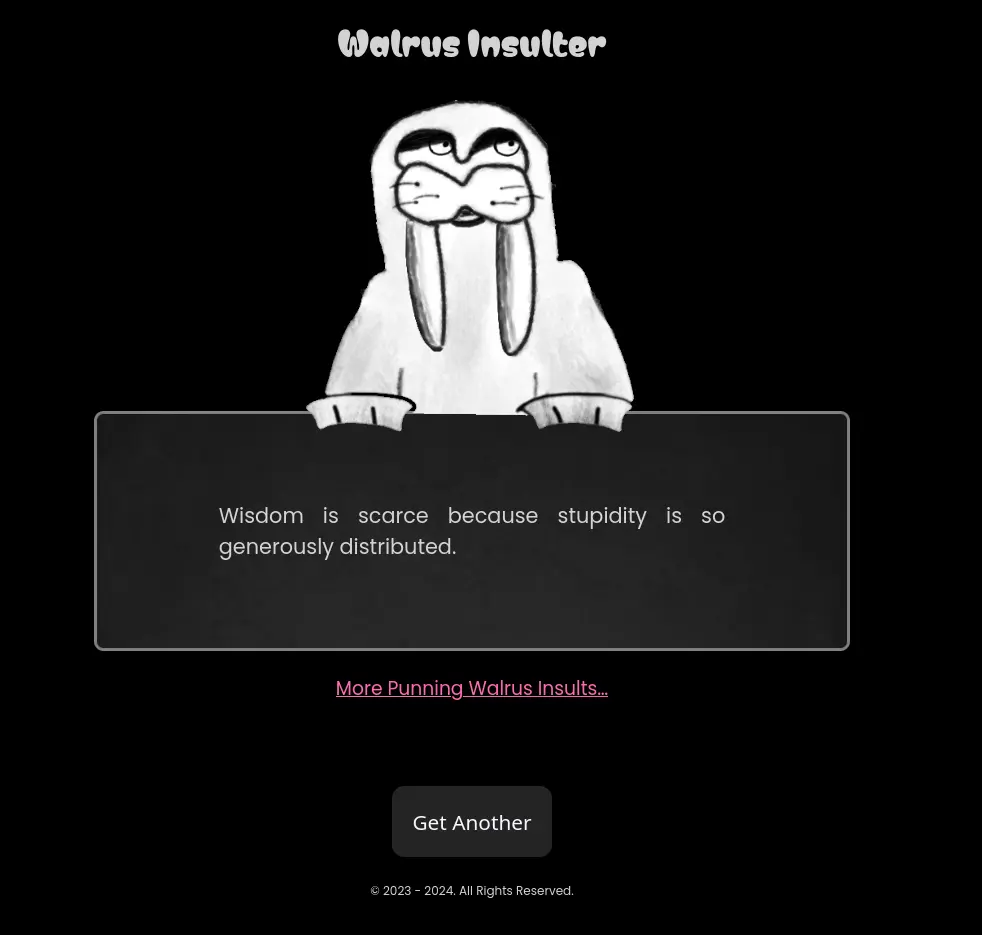 Walrus Insulter. Screenshot from the program